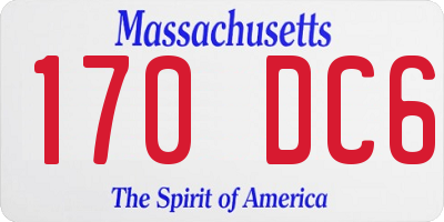 MA license plate 170DC6