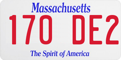 MA license plate 170DE2