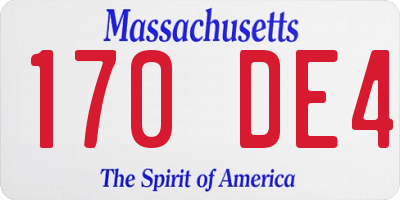 MA license plate 170DE4