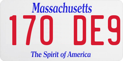 MA license plate 170DE9