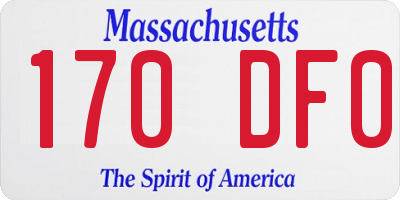 MA license plate 170DF0