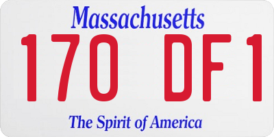 MA license plate 170DF1