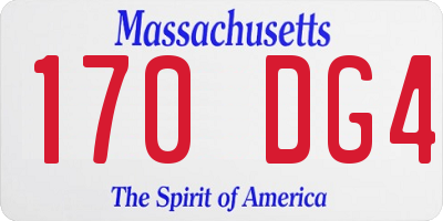 MA license plate 170DG4