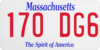 MA license plate 170DG6