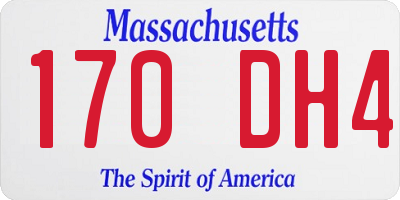 MA license plate 170DH4