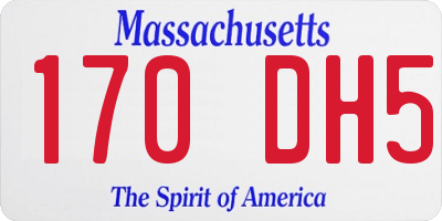 MA license plate 170DH5