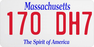 MA license plate 170DH7