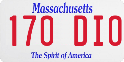 MA license plate 170DI0