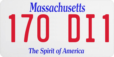 MA license plate 170DI1
