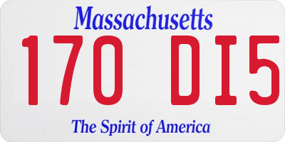MA license plate 170DI5