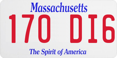 MA license plate 170DI6