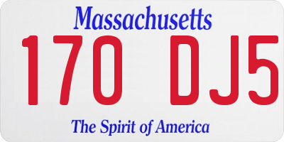 MA license plate 170DJ5