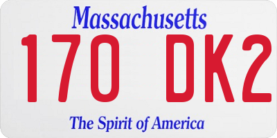 MA license plate 170DK2