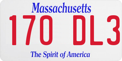 MA license plate 170DL3