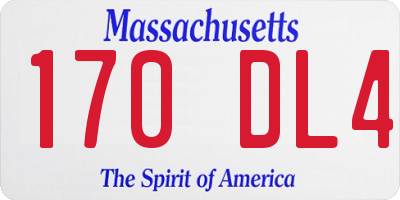 MA license plate 170DL4