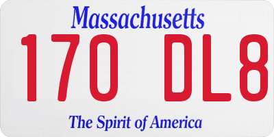 MA license plate 170DL8