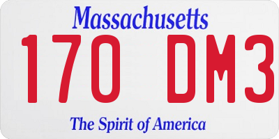 MA license plate 170DM3