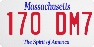 MA license plate 170DM7