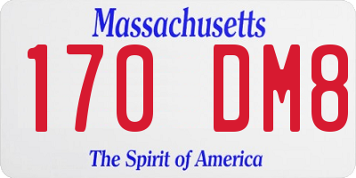 MA license plate 170DM8