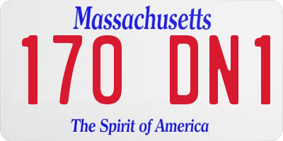 MA license plate 170DN1