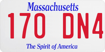 MA license plate 170DN4