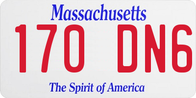 MA license plate 170DN6
