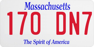 MA license plate 170DN7