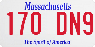 MA license plate 170DN9