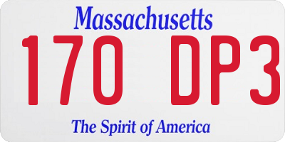 MA license plate 170DP3