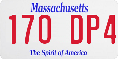MA license plate 170DP4