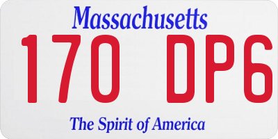 MA license plate 170DP6