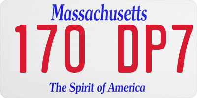 MA license plate 170DP7