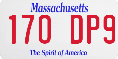 MA license plate 170DP9
