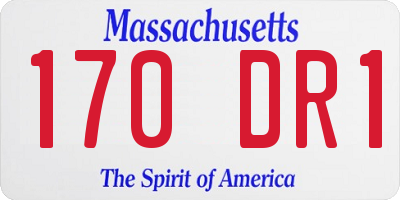 MA license plate 170DR1