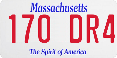 MA license plate 170DR4