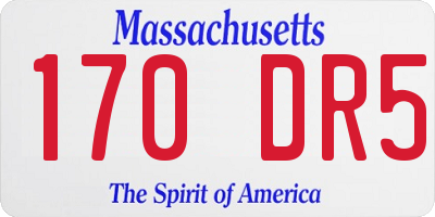 MA license plate 170DR5