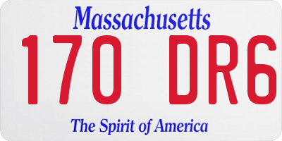 MA license plate 170DR6