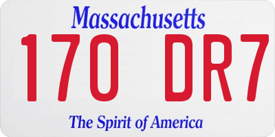 MA license plate 170DR7