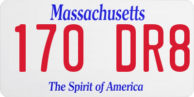 MA license plate 170DR8