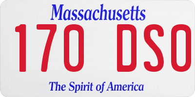 MA license plate 170DS0