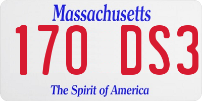 MA license plate 170DS3