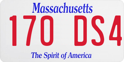 MA license plate 170DS4