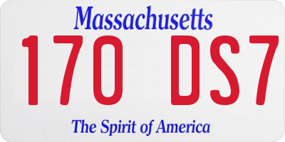 MA license plate 170DS7