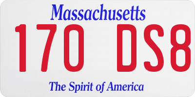 MA license plate 170DS8