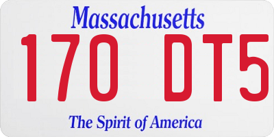 MA license plate 170DT5