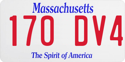 MA license plate 170DV4
