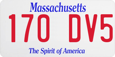 MA license plate 170DV5