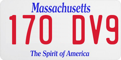 MA license plate 170DV9