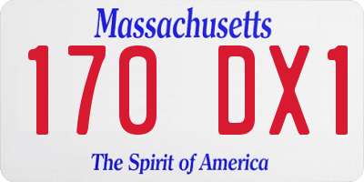 MA license plate 170DX1