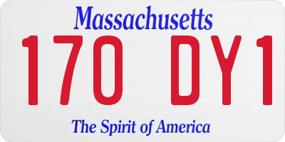 MA license plate 170DY1